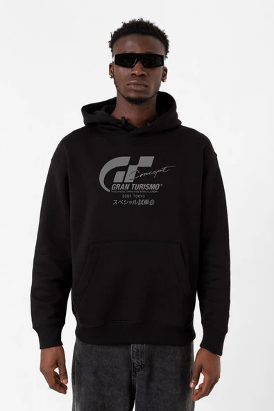Gran Turismo Concept Siyah Erkek 3ip Kapşonlu Sweatshirt ürün görseli 1