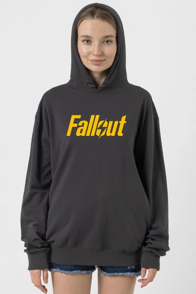 Fallout Lettern Füme Kadın 2ip Kapşonlu ürün görseli 1