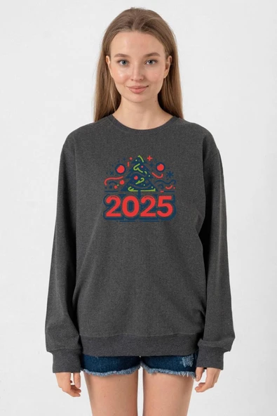 Happy New Year 2025 Essential Füme Kadın 2ip Sweatshirt ürün görseli 1