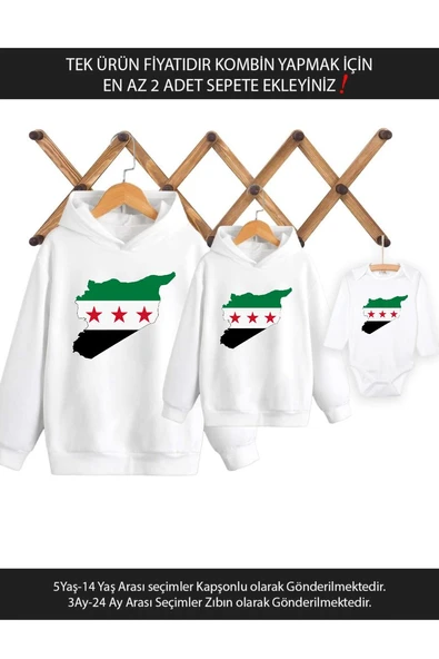 Suriye Yeni Bayrak Baba Oğul Kız (TEK ÜRÜN FİYATIDIR KOMBİN YAPMAK İÇİN EN AZ 2 ADET SEPETE EKLEYİNİZ) ürün görseli 1