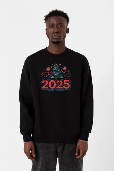 Happy New Year 2025 Essential Siyah Erkek 2ip Sweatshirt ürün görseli 1
