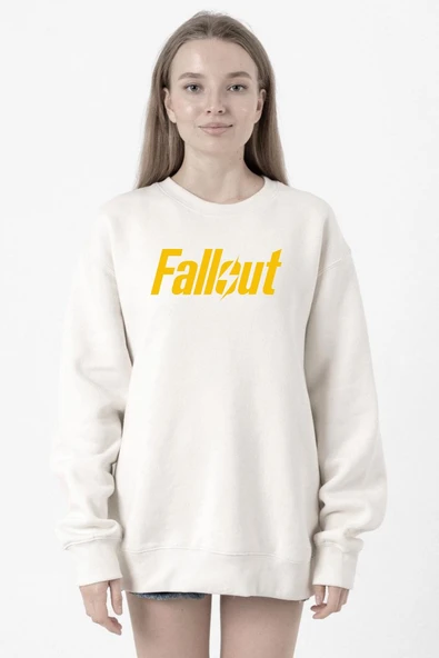 Fallout Lettern Beyaz Kadın 2ip Sweatshirt ürün görseli 1