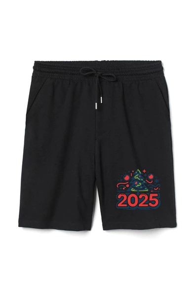 Happy New Year 2025 Essential Erkek Siyah Şort ürün görseli 1