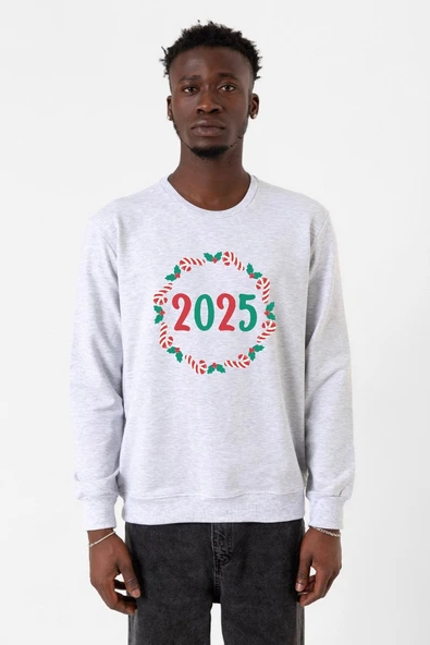 Christmas Holiday Wreath Karmelanj Erkek 2ip Sweatshirt ürün görseli 1
