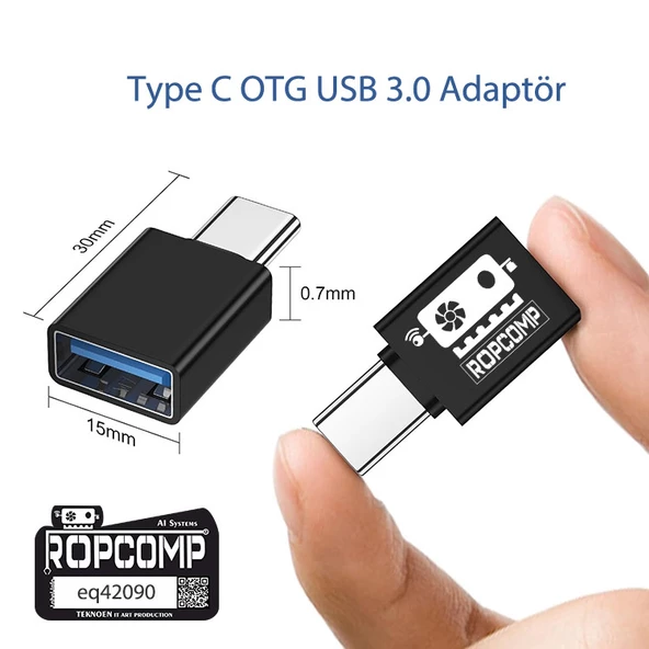 Ropcomp Type C OTG USB 3.0 Adaptör - Resim 3