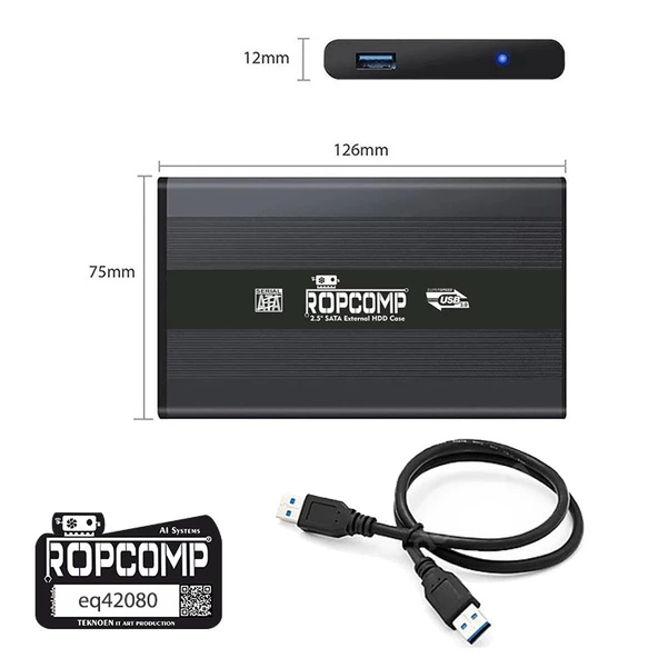 Ropcomp 2.5" USB 3.0 Sata Harici Harddisk Kutusu - Resim 2