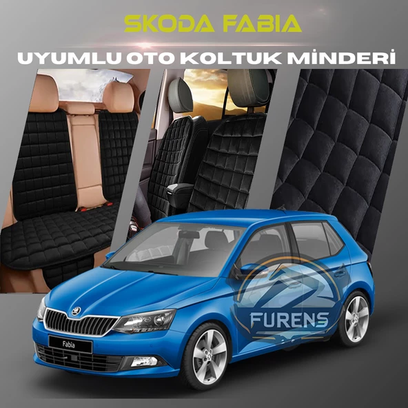 Skoda Fabia Siyah Renk Tay Tüyü Cepli & Terletmez Sırtlı Oto Koltuk Minder Seti - Koltuk Koruma Kılıfı (ÖN & ARKA TAM SET) ürün görseli 1