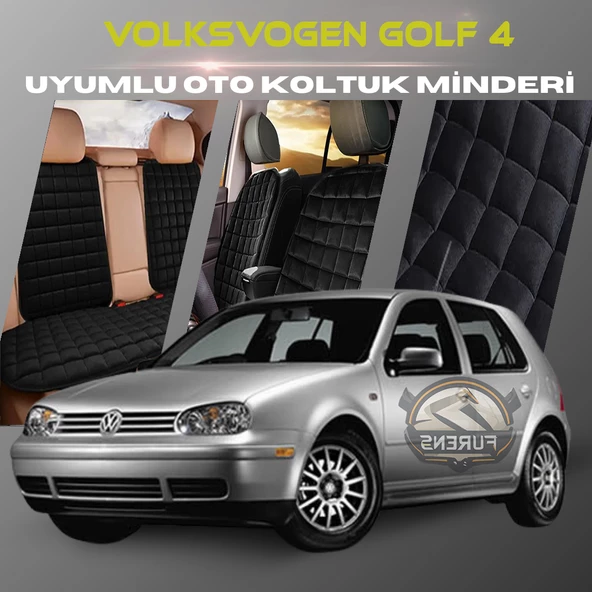 Volksvogen Golf 4 Siyah Renk Tay Tüyü Cepli & Terletmez Sırtlı Oto Koltuk Minder Seti - Koltuk Koruma Kılıfı (ÖN & ARKA TAM SET) ürün görseli 1