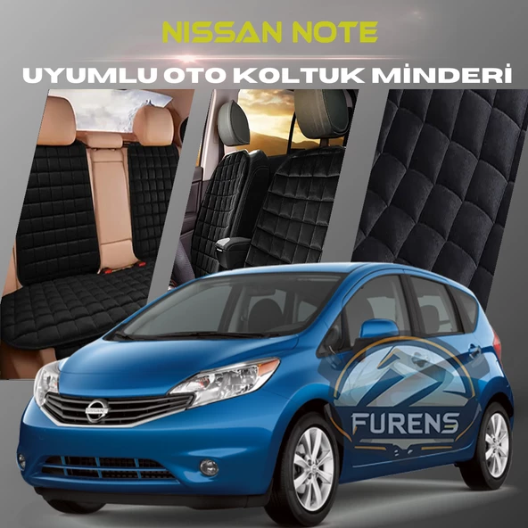 Nissan Note Siyah Renk Tay Tüyü Cepli & Terletmez Sırtlı Oto Koltuk Minder Seti - Koltuk Koruma Kılıfı (ÖN & ARKA TAM SET) ürün görseli 1