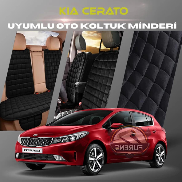 Kia Cerato Siyah Renk Tay Tüyü Cepli & Terletmez Sırtlı Oto Koltuk Minder Seti - Koltuk Koruma Kılıfı (ÖN & ARKA TAM SET) ürün görseli 1