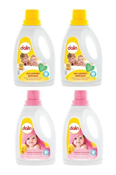 DALİN SIVI ÇAMAŞIR DETERJANI 1500 ML 2 ADET DALİN BAHAR NİNNİ YUMUŞATICI 1500 ML  2 ADET TOPLAM 4 ADET ürün görseli 1