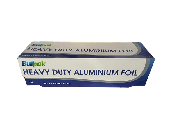 Burpak Heavy Duty Ağır Hizmet Tipi Alüminyum Folyo - 30 Cm. x 150 Metre - 18 Mikron - 1 Paket ürün görseli 1