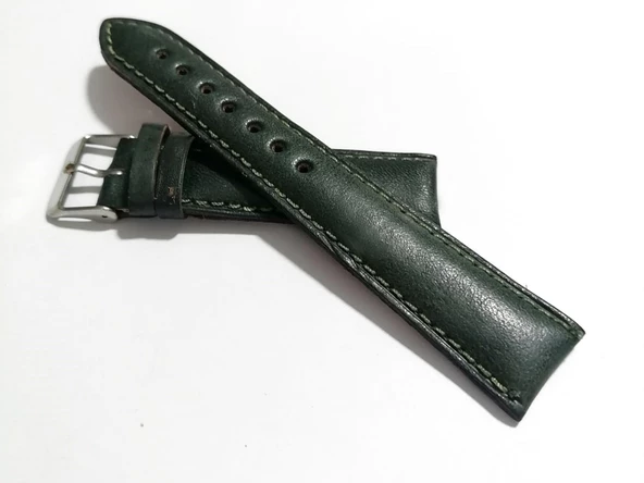 Fado&Her Saate Uyumlu Hakiki  Dana  Derisi  Saat Kordonu 20   mm (122 )  yeşil ürün görseli 1