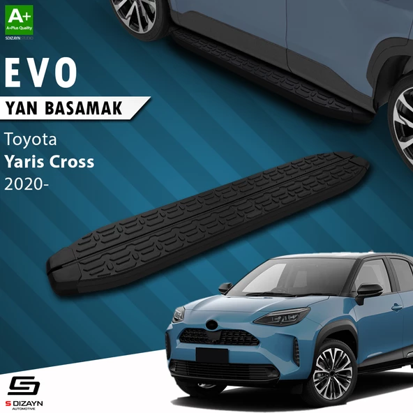 S-Dizayn Toyota Yaris Cross Evo Siyah Yan Basamak 173 Cm 2020 Üzeri A+ Kalite ürün görseli 1