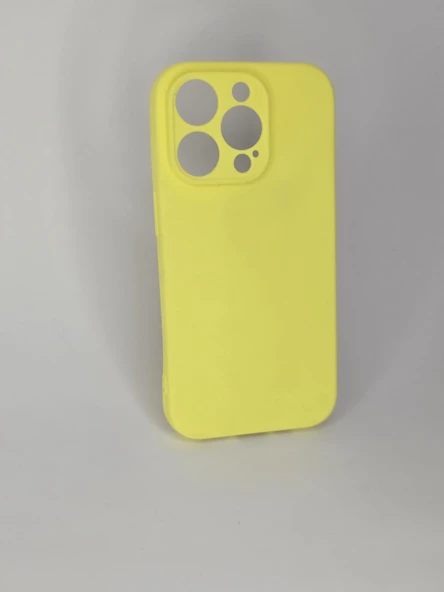 İPHONE 14 PRO CAPPY SARI SİLİKON KILIF - Resim 3