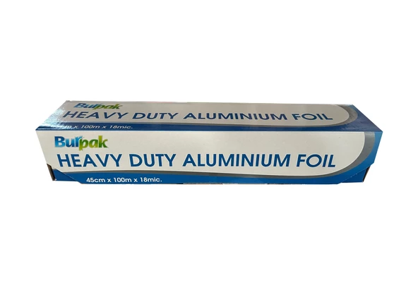 Burpak Heavy Duty Ağır Hizmet Tipi Alüminyum Folyo - 45 Cm. x 100 Metre - 18 Mikron - 1 Paket ürün görseli 1