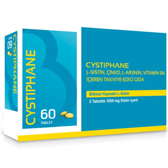 Cystiphane L-Sistin Çinko L-Arjinin Vitamin B6 60 Tablet ürün görseli 1