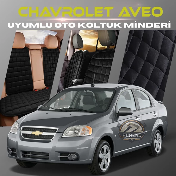 Chevrolet Aveo Siyah Renk Tay Tüyü Cepli & Terletmez Sırtlı Oto Koltuk Minder Seti - Koltuk Koruma Kılıfı (ÖN & ARKA TAM SET) ürün görseli 1