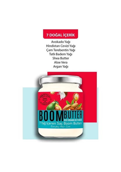 Boom Butter 7 Yağ İçeren Besleyici Ve Nemlendirici Saç Bakım Yağı 190 ML ürün görseli 1
