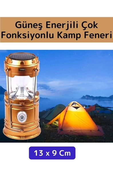 Kompakt Enerji Tasarruflu Asma Aparatlı Güneş Enerjili Çok Fonksiyonlu Outdoor Kamp Feneri El Feneri ürün görseli 1