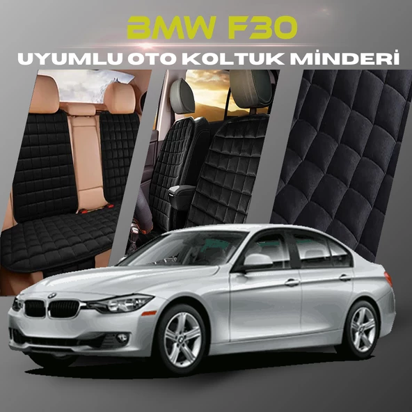 Bmw F30 Siyah Renk Tay Tüyü Cepli & Terletmez Sırtlı Oto Koltuk Minder Seti - Koltuk Koruma Kılıfı (ÖN & ARKA TAM SET) ürün görseli 1