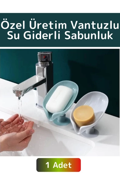 Özel Üretim Banyo Mutfak Lavabo Su Giderli Küflenme Kuruma Koku Önleyici Vantuzlu Sabunluk 1 Adet ürün görseli 1