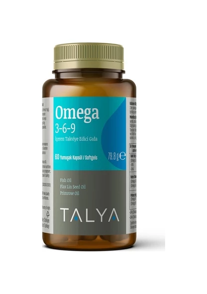 Talya Omega 3-6-9 İçeren Takviye Edici Gıda Balık Yağı 60 Yumuşak Kapsül ürün görseli 1