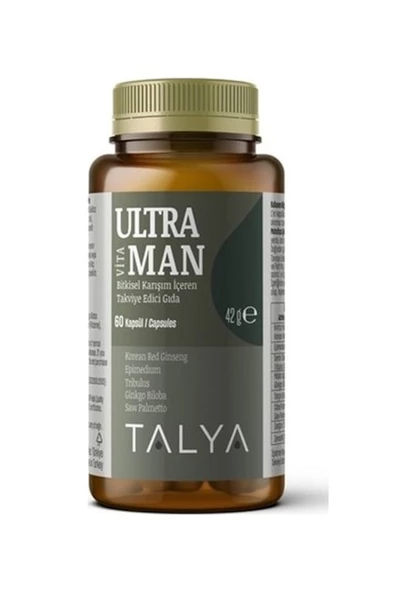 Talya Ultra VitaMAN Bitkisel Karışım İçeren Takviye Edici Gıda 60 Kapsül (Erkekler İçin) ürün görseli 1