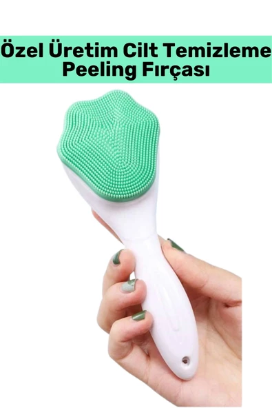 Özel Ergonomik Saplı Masaj Etkili Sevimli Tasarım Cilt Bakım Yüz Makyaj Temizleme Peeling Fırçası ürün görseli 1