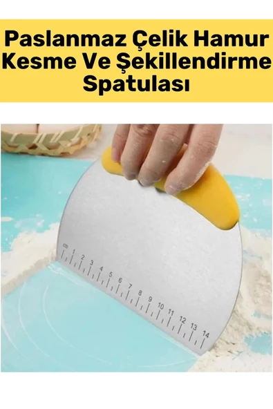 Premium Yüksek Kaliteli Paslanmaz Çelik Ölçü Çizelgeli Hamur Kesme Şekillendirme Spatulası ürün görseli 1