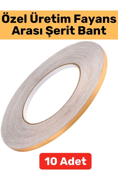 Yüksek Kaliteli Kendinden Yapışkanlı Duvar Karo Zemin 5 MtX0.5 Cm Gold Fayans Arası Şerit Bant 10 Ad ürün görseli 1