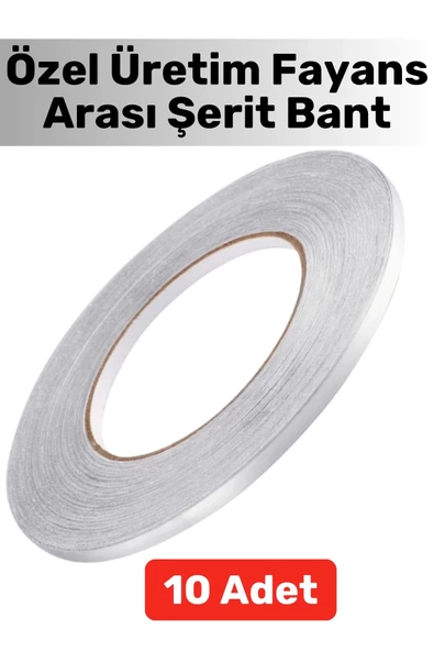 Yüksek Kaliteli Kendinden Yapışkanlı Duvar Karo Zemin 5 Mt X 0.5Cm Gri Fayans Arası Şerit Bant 10 Ad ürün görseli 1