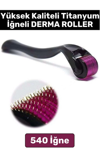 Yüksek Kaliteli 0.5 Mm 540 Titanyum İğneli Cilt Yenileyici Pürüzsüz Cilt Bakım Aleti Derma Roller ürün görseli 1