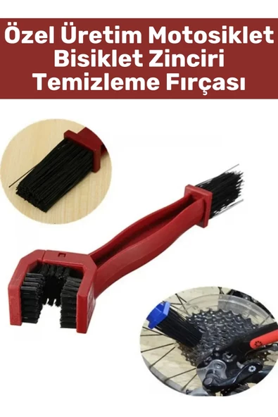 Özel Seri Yüksek Kaliteli Ergonomik Sert Dayanıklı Kıl Bisiklet Motosiklet Zinciri Temizleme Fırçası ürün görseli 1