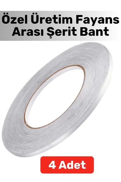 Yüksek Kaliteli Kendinden Yapışkanlı Duvar Karo Zemin 5 Mt X 0.5 Cm Gri Fayans Arası Şerit Bant 4 Ad ürün görseli 1