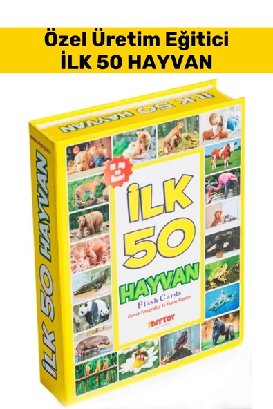 Özel Seri El Göz Koordinasyon Görsel Algı Geliştirici Hayvan İsimleri Öğretici İLK 50 HAYVAN ürün görseli 1