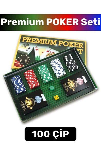 Yüksek Kaliteli Blackjack Texas Holdem Casino Poker 100 Çip Çift Desteli Yılbaşı Premium Poker Seti ürün görseli 1