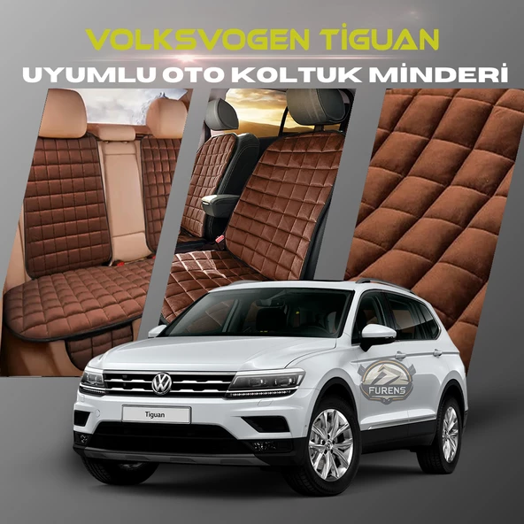 Volksvogen Tiguan Kahverengi Renk Tay Tüyü Cepli & Terletmez Sırtlı Oto Koltuk Minder Seti - Koltuk Koruma Kılıfı (ÖN & ARKA TAM SET) ürün görseli 1