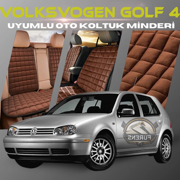 Volksvogen Golf 4 Kahverengi Renk Tay Tüyü Cepli & Terletmez Sırtlı Oto Koltuk Minder Seti - Koltuk Koruma Kılıfı (ÖN & ARKA TAM SET) ürün görseli 1