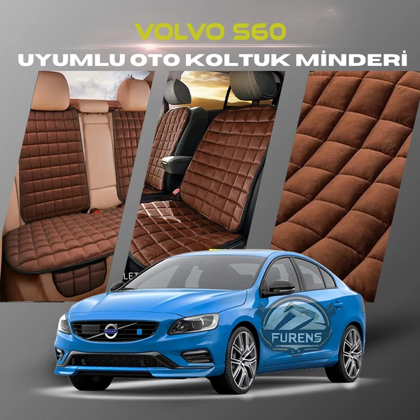 Volvo S60 Kahverengi Renk Tay Tüyü Cepli & Terletmez Sırtlı Oto Koltuk Minder Seti - Koltuk Koruma Kılıfı (ÖN & ARKA TAM SET) ürün görseli 1