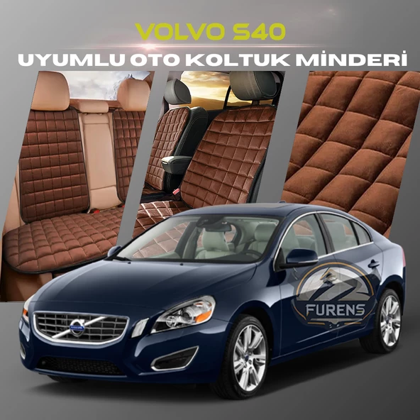 Volvo S40 Kahverengi Renk Tay Tüyü Cepli & Terletmez Sırtlı Oto Koltuk Minder Seti - Koltuk Koruma Kılıfı (ÖN & ARKA TAM SET) ürün görseli 1