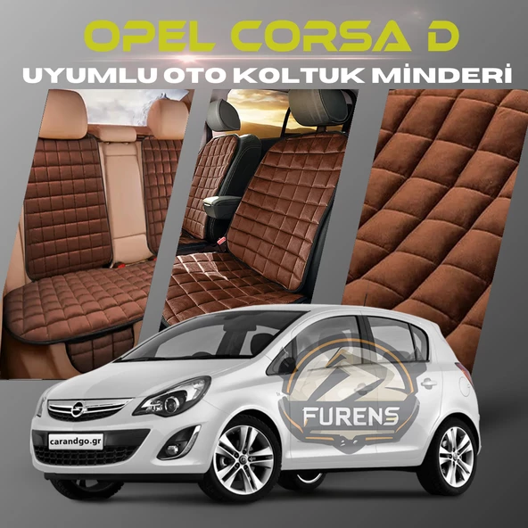 Opel Corsa D Kahverengi Renk Tay Tüyü Cepli & Terletmez Sırtlı Oto Koltuk Minder Seti - Koltuk Koruma Kılıfı (ÖN & ARKA TAM SET) ürün görseli 1