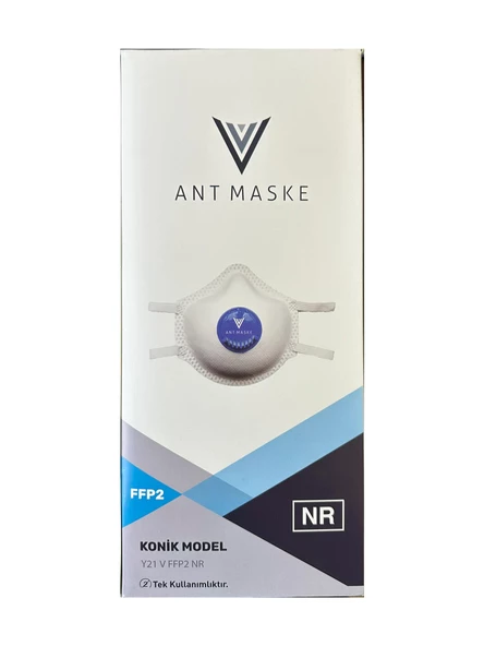Ant Beyaz Ventilli FFP2 NR Toz İş Güvenlik Sanayi Boya Konik Maske - 25 Adetlik Paket ürün görseli 1