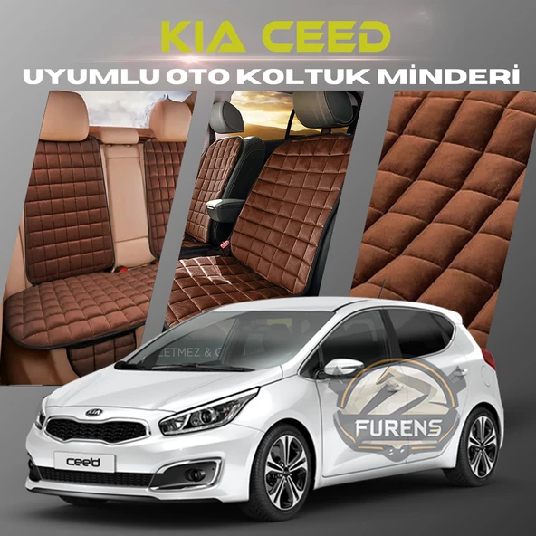 Kia Ceed Kahverengi Renk Tay Tüyü Cepli & Terletmez Sırtlı Oto Koltuk Minder Seti - Koltuk Koruma Kılıfı (ÖN & ARKA TAM SET) ürün görseli 1