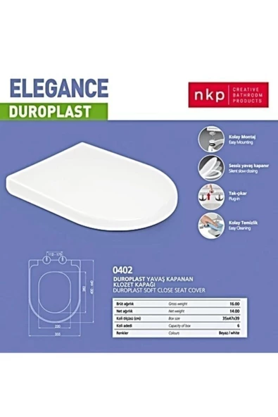 NKP ELEGANCE YAVAŞ KLOZET KAPAĞI 0402 ürün görseli 1