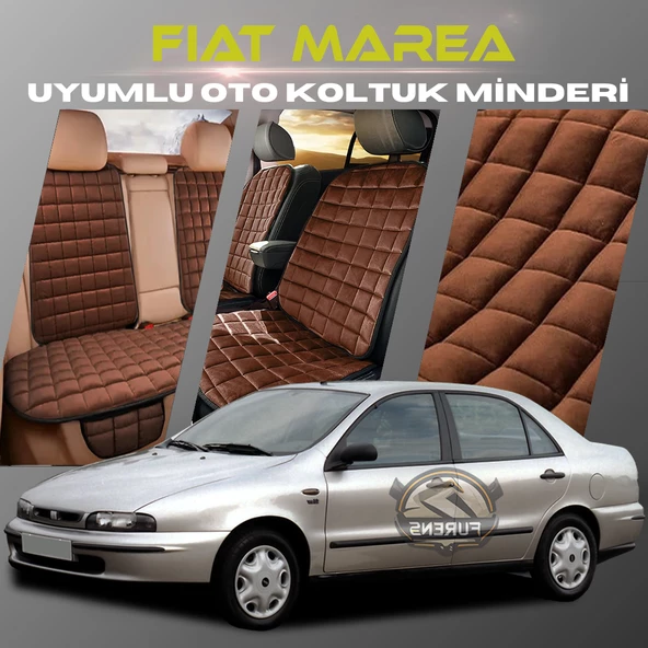 Fiat Marea Kahverengi Renk Tay Tüyü Cepli & Terletmez Sırtlı Oto Koltuk Minder Seti - Koltuk Koruma Kılıfı (ÖN & ARKA TAM SET) ürün görseli 1