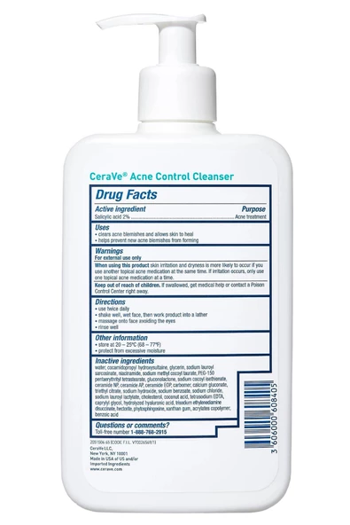 CeraVe Akne Kontrolü Temizleyici 473ML - Resim 2