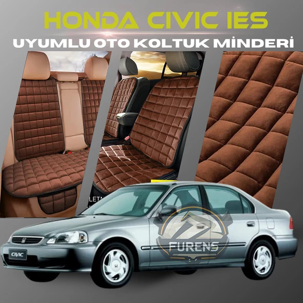 Honda İes Parlak Kahverengi Renk Tay Tüyü Cepli & Terletmez Sırtlı Oto Koltuk Minder Seti - Koltuk Koruma Kılıfı (ÖN & ARKA TAM SET) ürün görseli 1