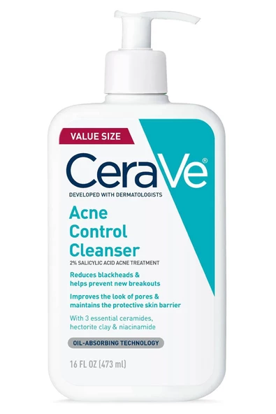 CeraVe Akne Kontrolü Temizleyici 473ML ürün görseli 1