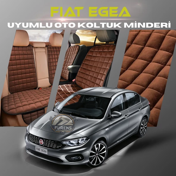 Fiat Egea Kahverengi Renk Tay Tüyü Cepli & Terletmez Sırtlı Oto Koltuk Minder Seti - Koltuk Koruma Kılıfı (ÖN & ARKA TAM SET) ürün görseli 1
